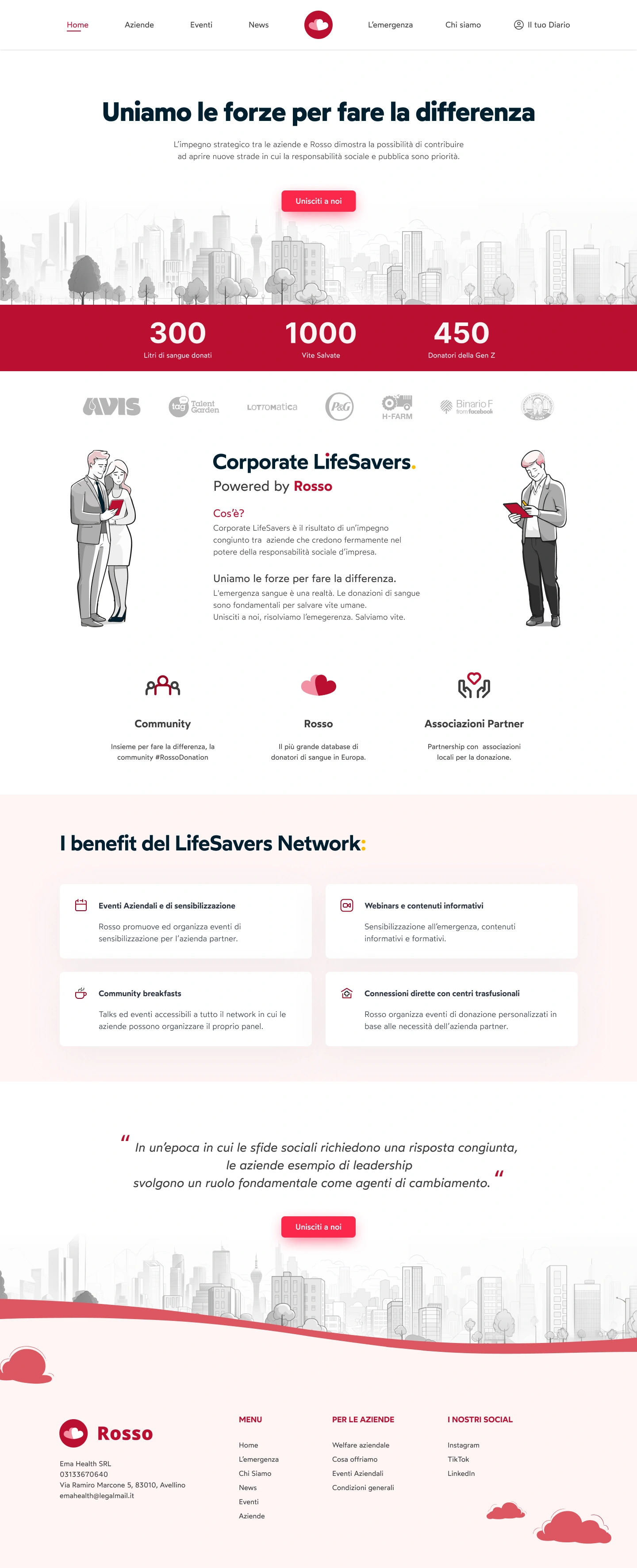 Pagina Corporate LifeSavers del concept Rosso dalla pagina Visuals.